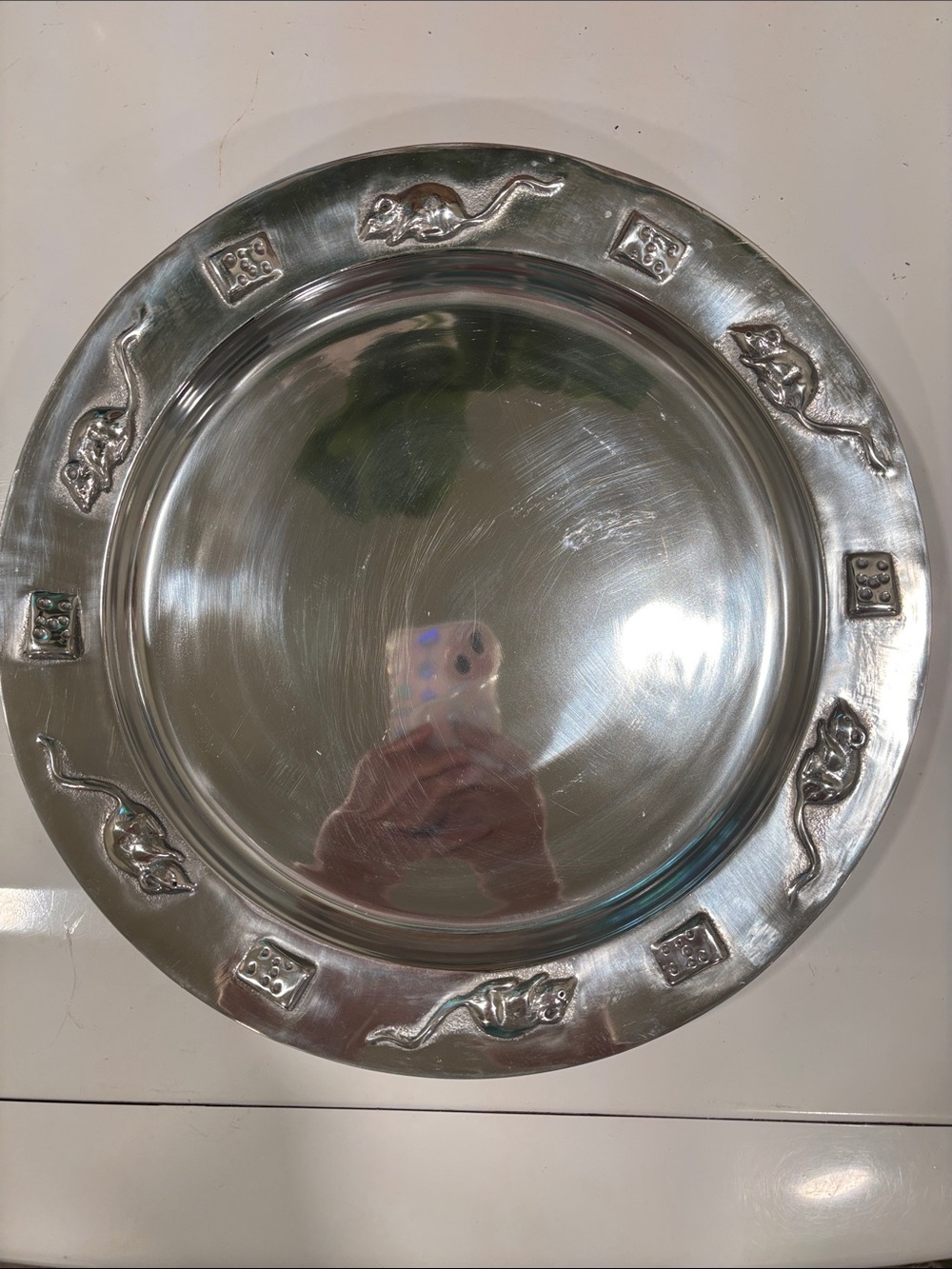 Vintage Mariposa Brillante 13.5" Platter with Mouse and Cheese Border